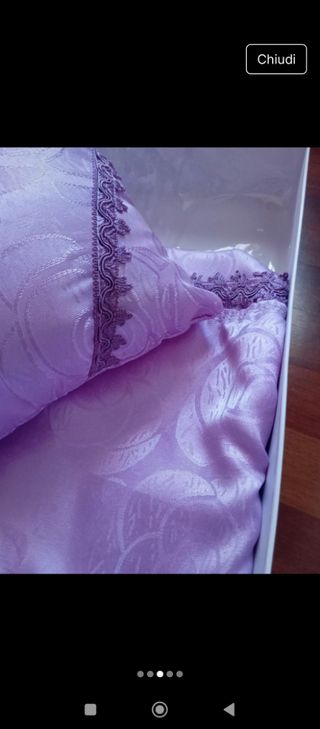 Copriletto raso matrimoniale + cuscino - Glicine