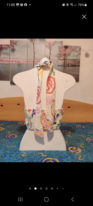 Crop top halter Zara multicolor bohemio verano