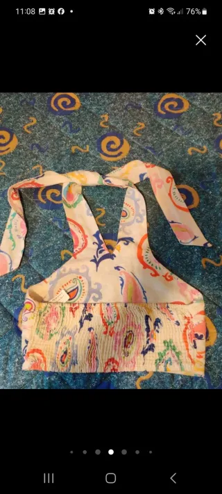 Crop top halter Zara multicolor bohemio verano