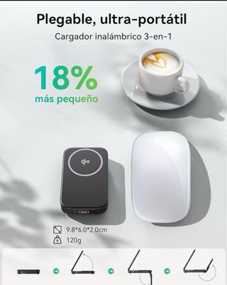 INIU Cargador inalámbrico 3 en 1 - 15W Qi2