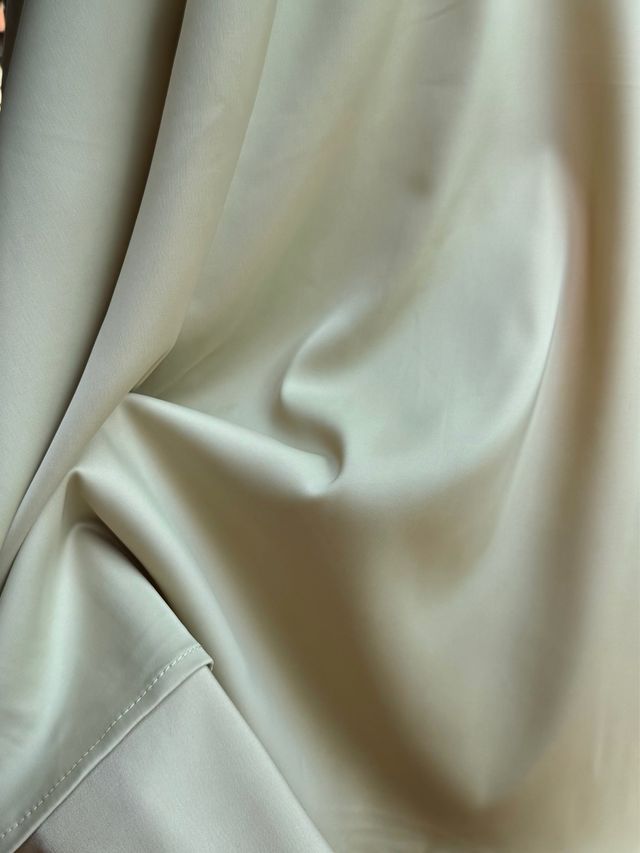 abito giallo verde raso seta dritto lungo S