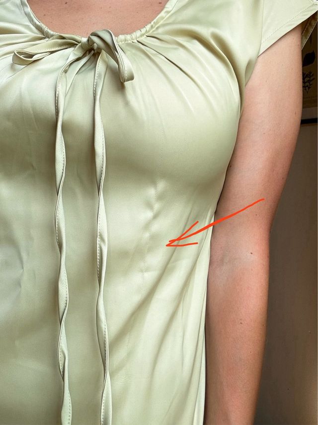 abito giallo verde raso seta dritto lungo S