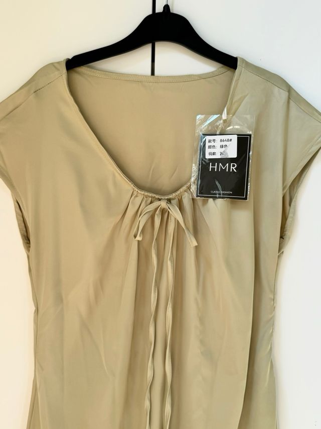 abito giallo verde raso seta dritto lungo S