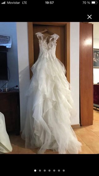 Vestido novia blanco - Talla 38