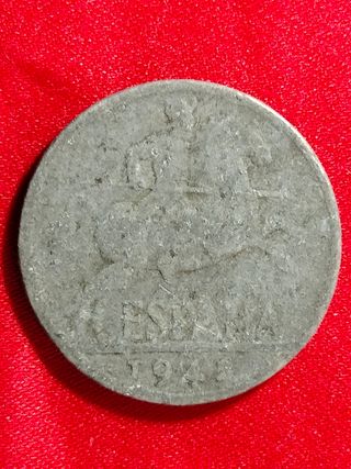 4 Monedas España franco 1941, 2 de 1945 y 1953