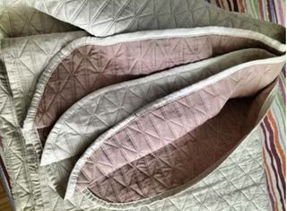 Trapuntina matrimoniale beige chiaro e scuro