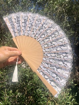 Abanico Encaje Blanco