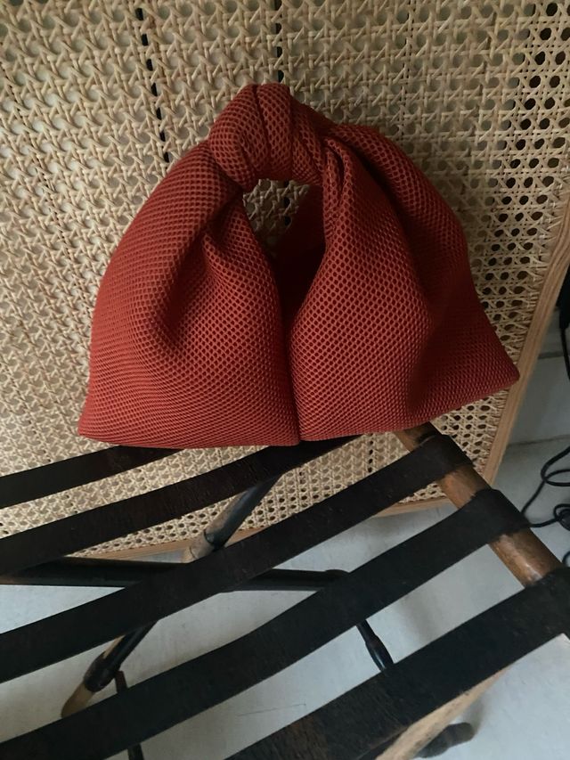 Borsa in tessuto color mattone