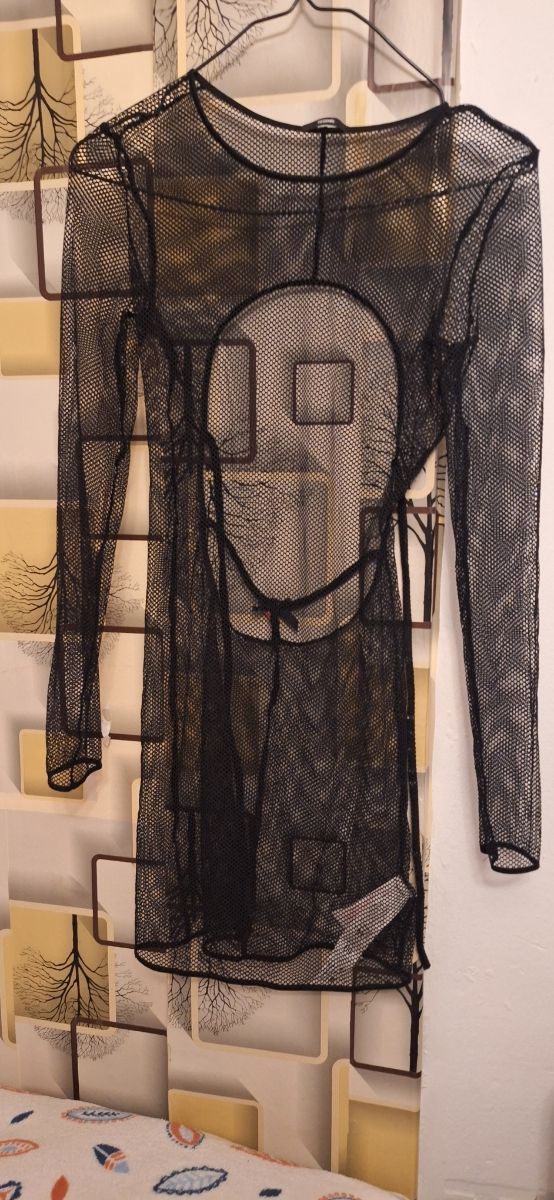 Regalo+Vestido negro transparente