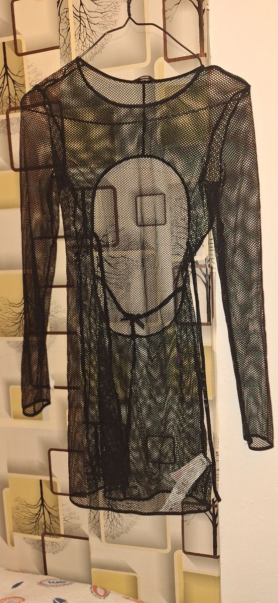 Regalo+Vestido negro transparente