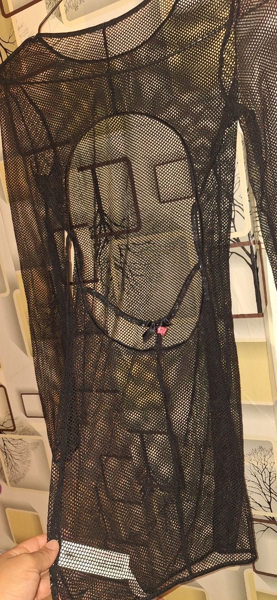 Regalo+Vestido negro transparente