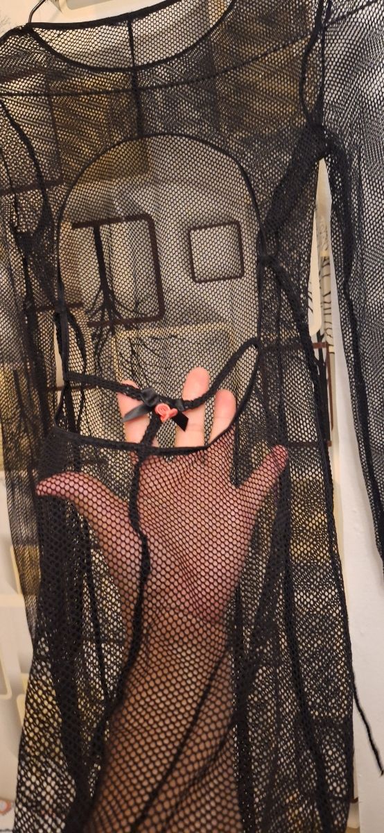 Regalo+Vestido negro transparente