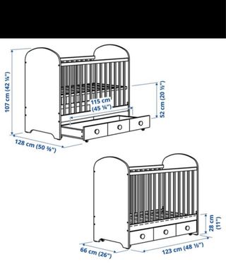 Cuna blanca Ikea con cajones incluye colchon 