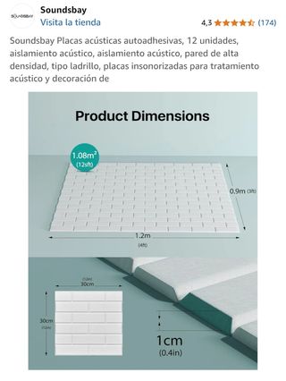 Aislamiento acústico autoadhesivas (7uds)
