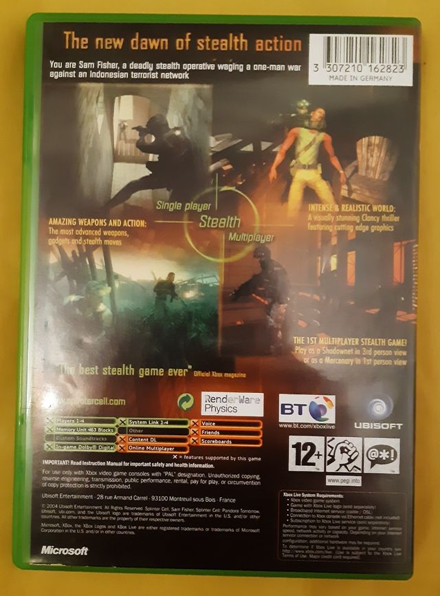 Splinter Cell Pandora Tomorrow Xbox Clásica