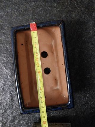 Vaso Bonsai blu scuro - Ceramica con sottovaso.  