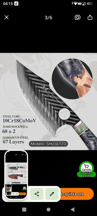 Coltello Chef Damasco 67 Strati - professionale