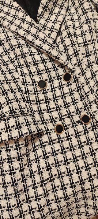 Blazer Tweed Zara blanco y negro