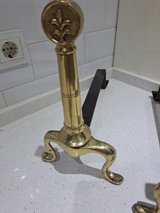 2 Morillas Chimenea Vintage Metal