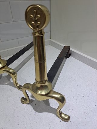 2 Morillas Chimenea Vintage Metal