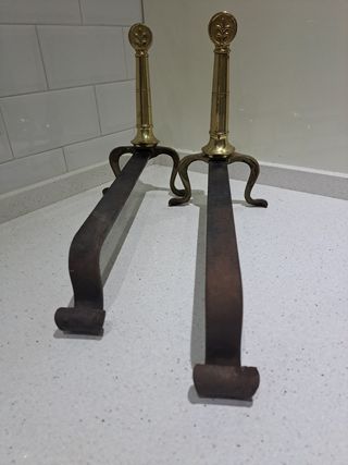 2 Morillas Chimenea Vintage Metal