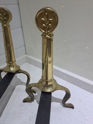 2 Morillas Chimenea Vintage Metal