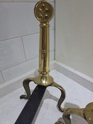 2 Morillas Chimenea Vintage Metal