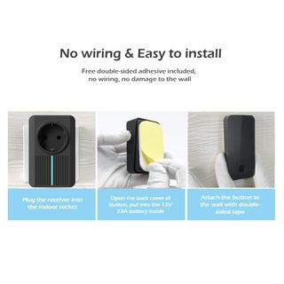 Aktivstar Timbre Inalámbrico con Enchufe NEGRO