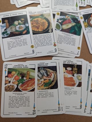 Juego de cartas recetas españolas