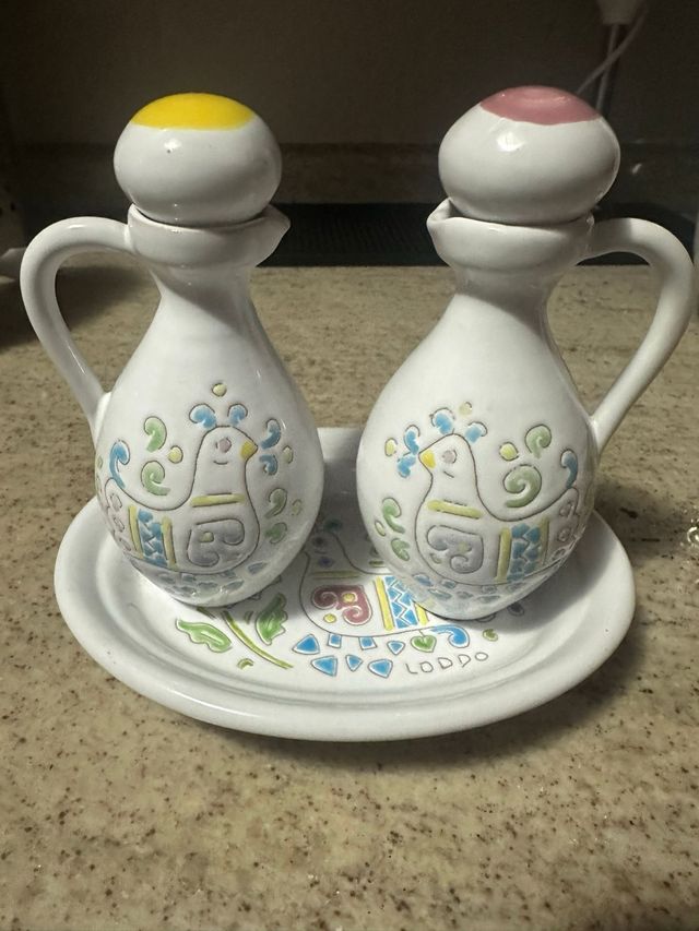 Set Oliera Acetiera Ceramica