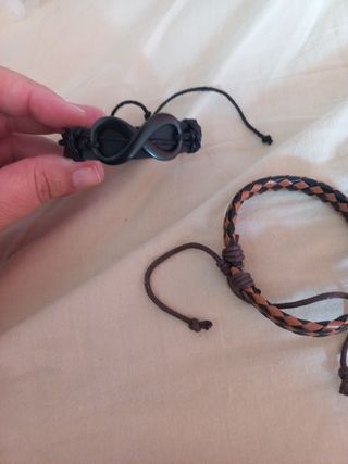 Pulseras hombre cuero trenzadas