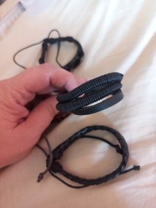 Pulseras hombre cuero trenzadas