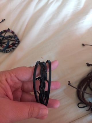 Pulseras hombre cuero trenzadas