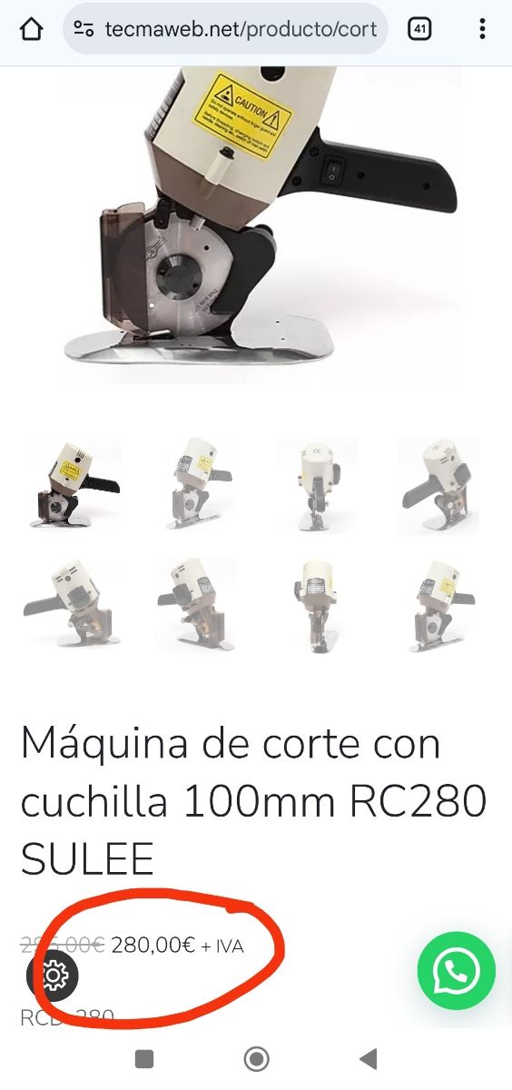 Cortadora de tela RC280 SULEE 100mm