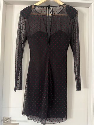 Vestido lunares rojo y negro