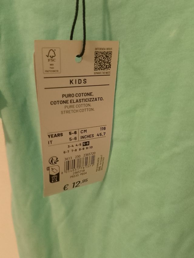 Set 2 completi estivi 100% cotone Bambina 5/6 anni