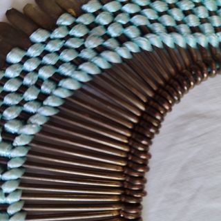 Gargantilla/choker/collar turquesa y dorada