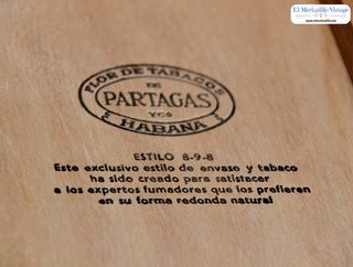 Caja de puros Partagas 8-9-8