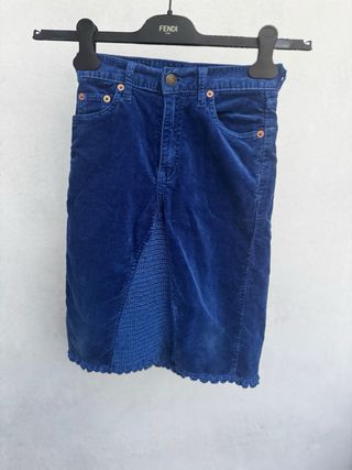 Gonna jeans Levi's velluto a coste blu