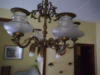 Lampara techo bronce antigua