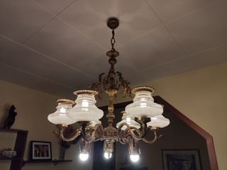 Lampara techo bronce antigua