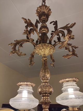 Lampara techo bronce antigua