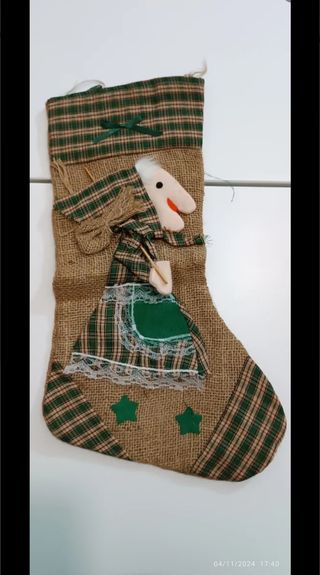 Calza Befana in juta e tessuto