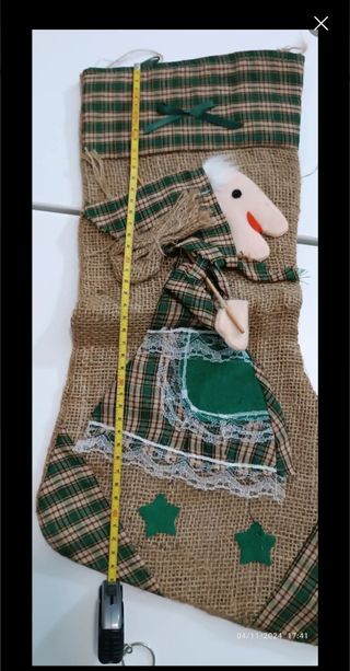 Calza Befana in juta e tessuto