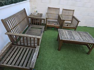 Conjunto jardín madera teka - 5 piezas