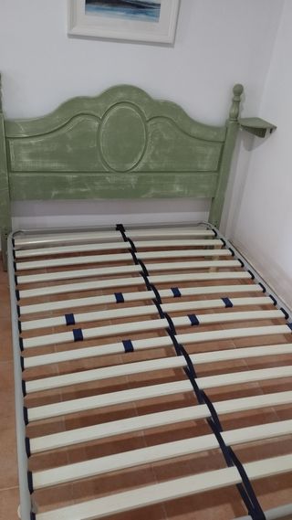 Cabecero rústico cama 135cm pino macizo