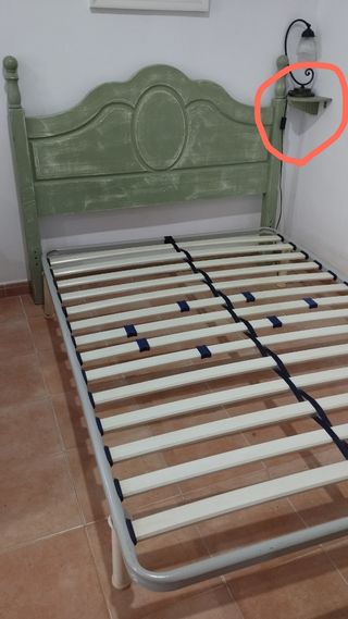 Cabecero rústico cama 135cm pino macizo
