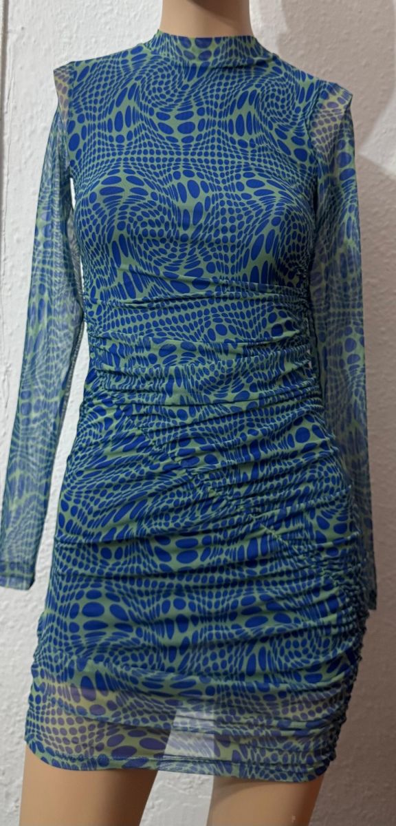 Vestido Pull&Bear XS - Azul/Verde