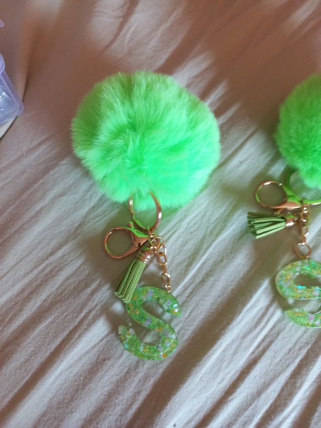 Llaveros Pompón Verde - 2 uds
