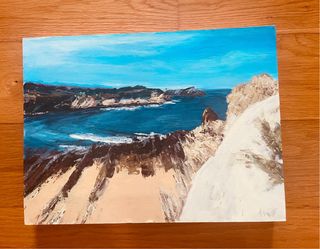 Cuadro paisaje playa , original y firmado.